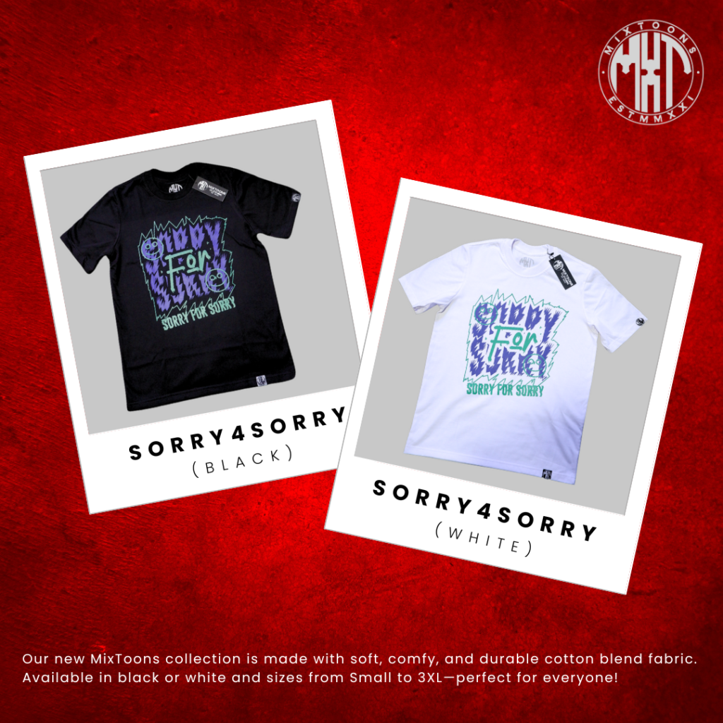 SORRY4SORRY Black and White Shirt | MixToons Clothing