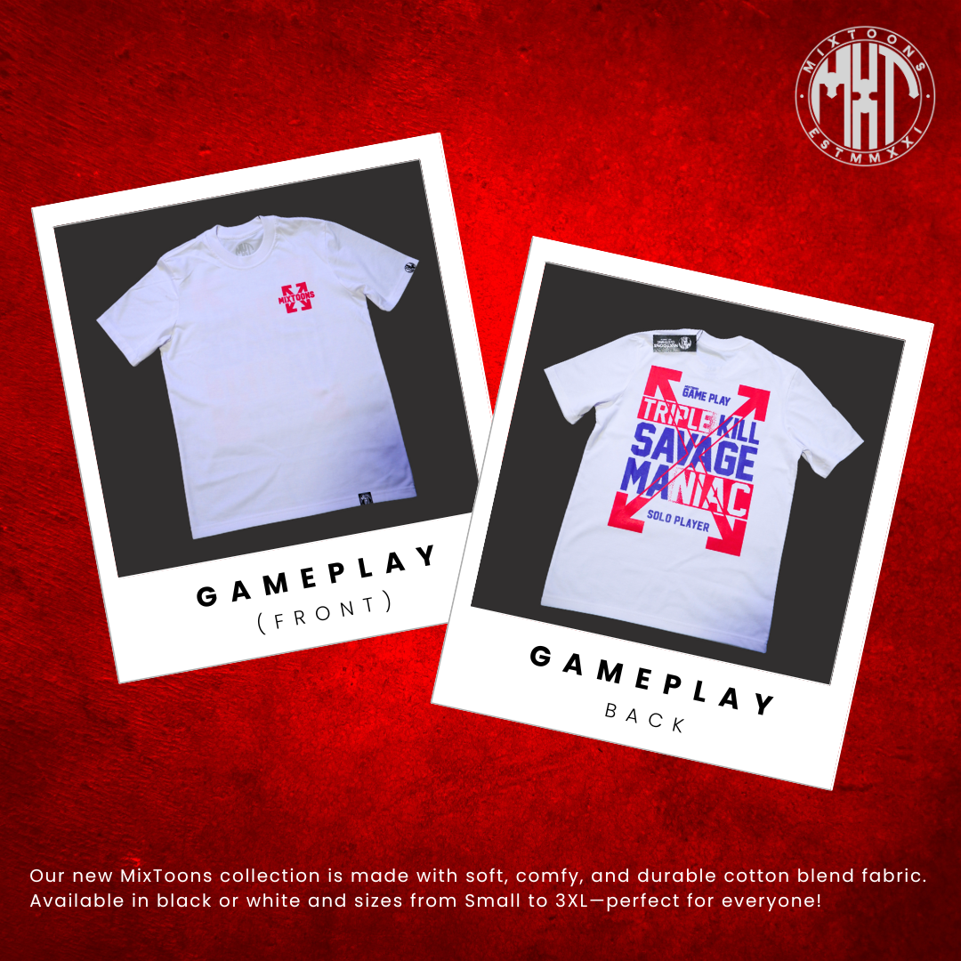 GAMEPLAY Black and White Shirt | MixToons Clothing - Image 2