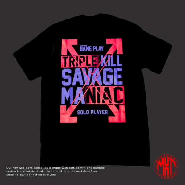 flat lay of gameplay black shirt