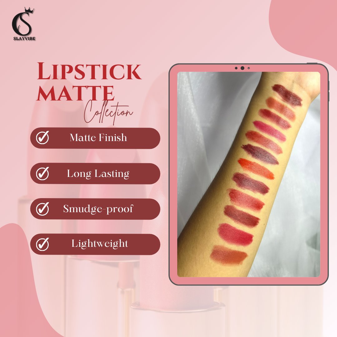 Slayvibe Matte Lipstick | Long-Lasting Smudge Proof Matte Shades - Image 6