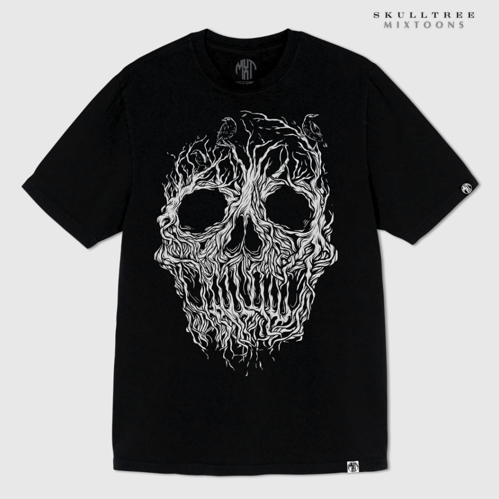 SkullTree Premium Cotton Shirt – Black and White | MixToons Clothing