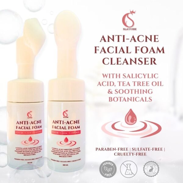 Slayvibe anti acne facial foam with salicylic acid